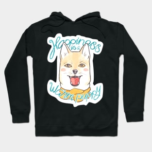 Happiness is a Warm Puppy // Shiba Inu Puppy in a Scarf Hoodie